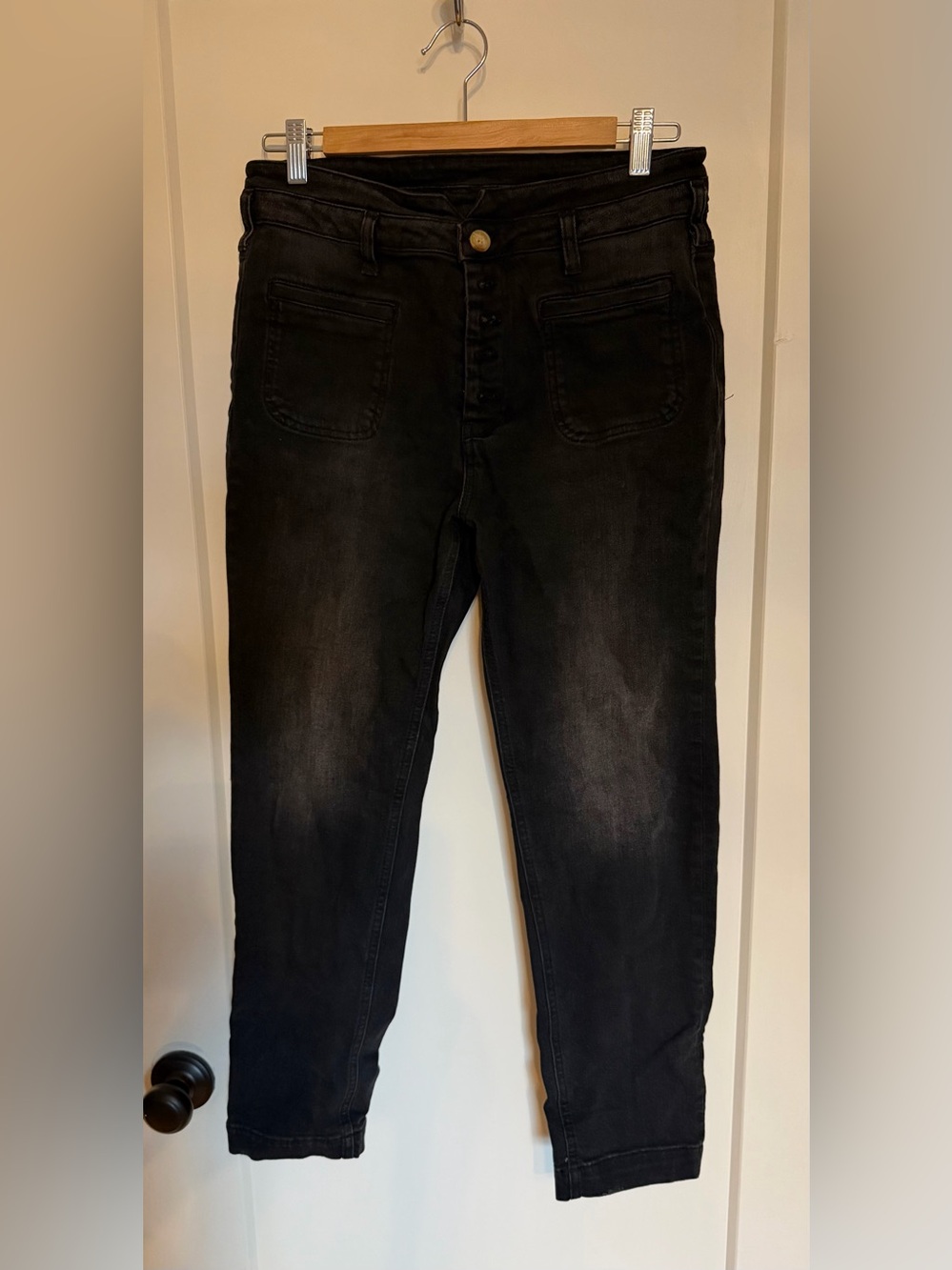 Anthropologie Black Slim Men's Jeans with Faded Wash